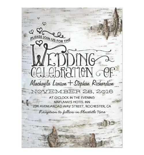 Birch Bark Rustic Wedding Collection
