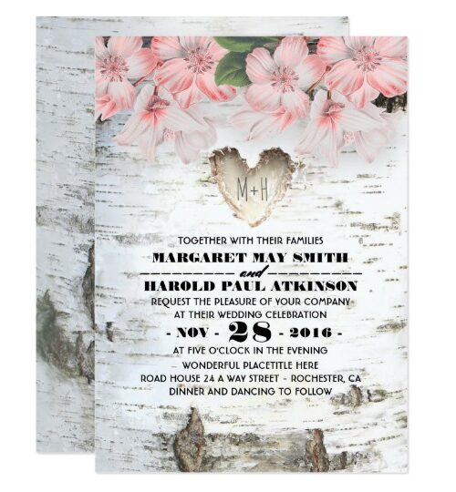 Country Rustic Birch Tree Bark Wedding Collection