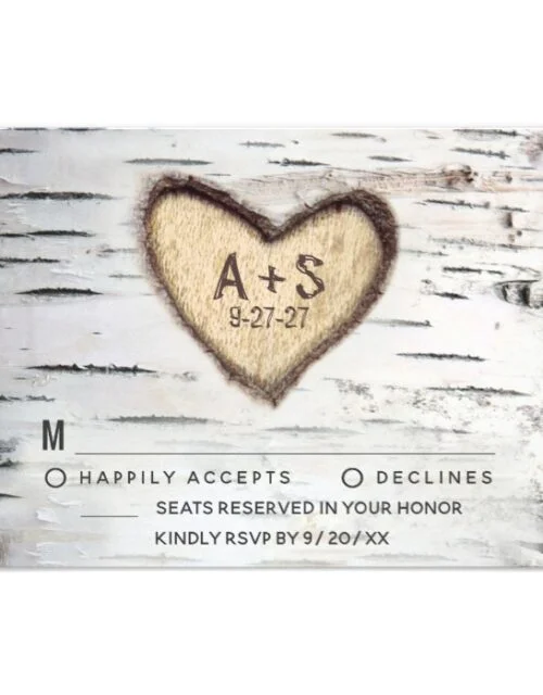 Carved Birch Tree Bark Wedding Invite Collection