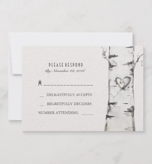 Watercolor Birch Tree Wedding Collection