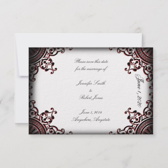Black and Red Gothic Scroll Wedding