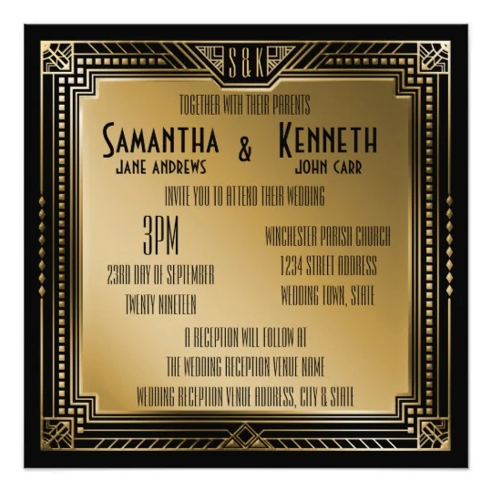 Art Deco Wedding Invitations