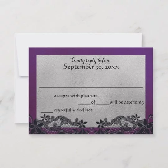 Black Floral and Purple Wedding