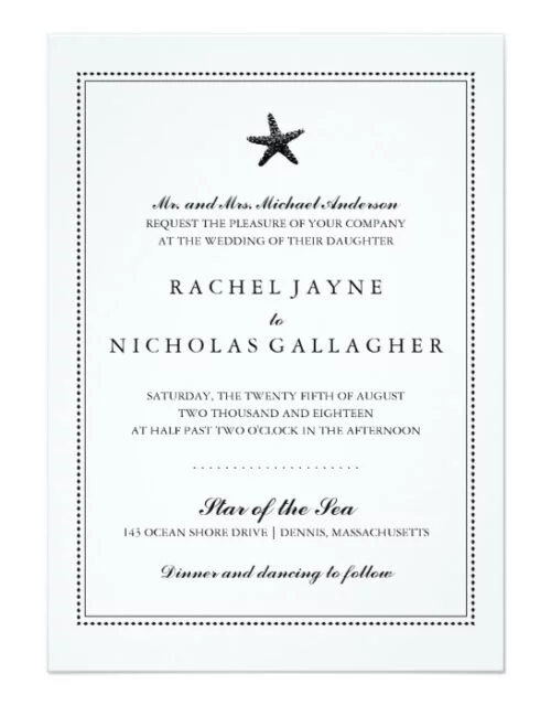 Graceful Starfish Wedding | Black