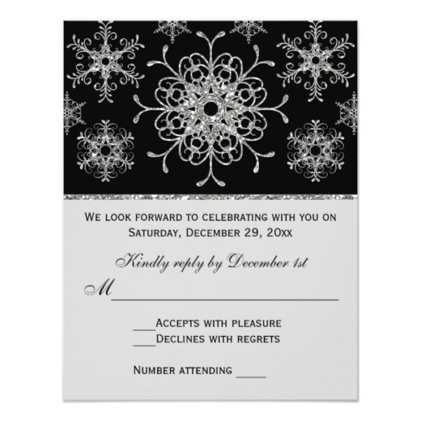 Black, Silver Snowflakes Wedding Collections