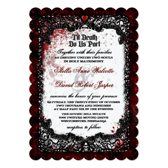 Blood Splattered Halloween Wedding Collection
