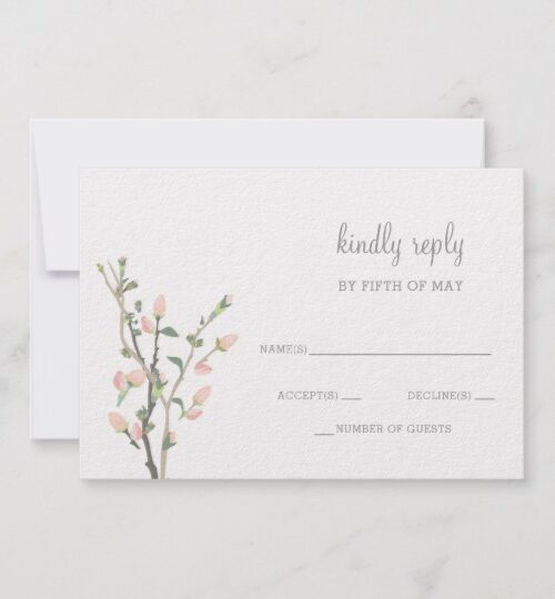 Blooming Blush Floral Wedding Invitations Suite