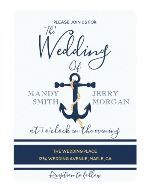 Nautical Blue Anchor Wedding Design