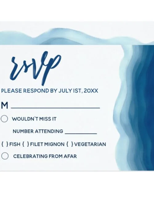 Watercolor Blue Wave Wedding Collection