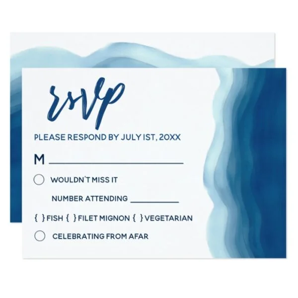 Watercolor Blue Wave Wedding Collection