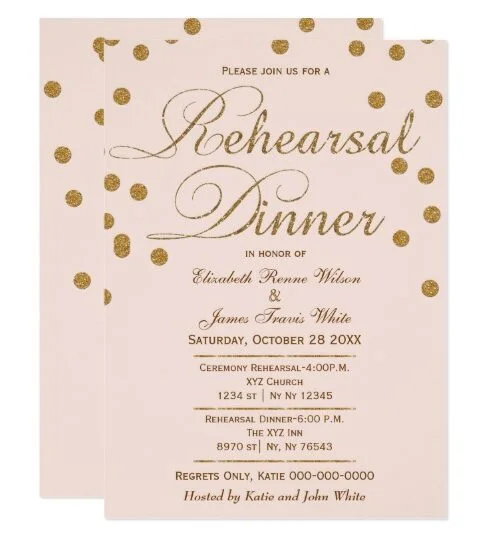 Elegant Rehearsal Dinner Invitations