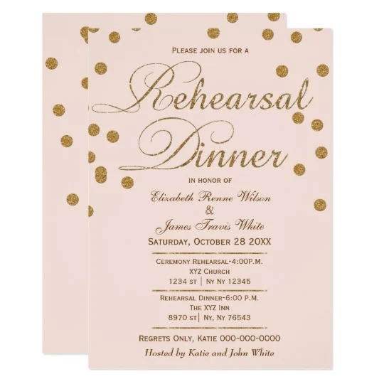 Elegant Rehearsal Dinner Invitations