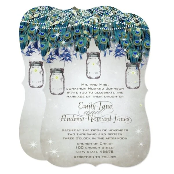 Rustic Luxe Peacock Mason Jar Wedding