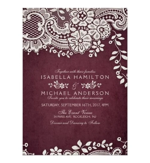 Rustic vintage floral lace wedding suite