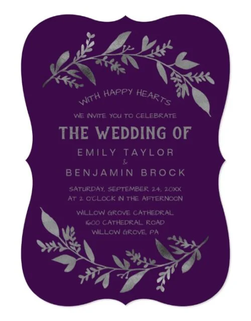 Curved Branches Silver Wedding Collection