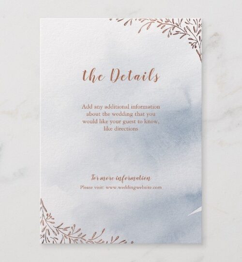 Dusty blue calligraphy rustic floral wedding suite