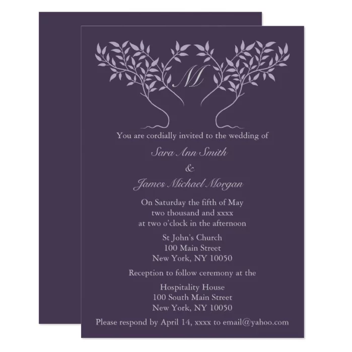 Eggplant Tree of Life Wedding Collection