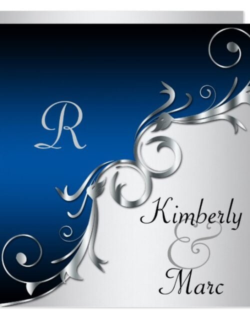 Blue and Silver Invitations