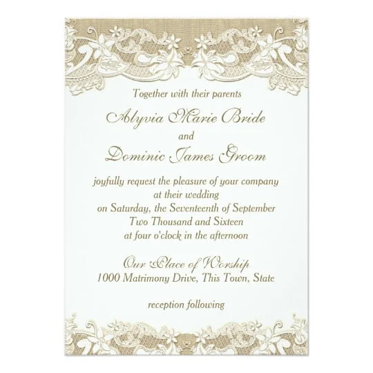 Elegant Country Vintage Rustic Wedding Set