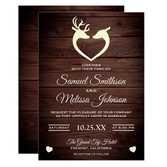 Deer Heart Rustic Wood Wedding Collection