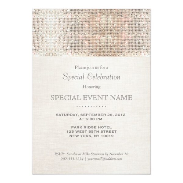 Trendy Silver Sequin Business Cards