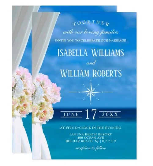 Wedding Set: Elegant Ocean Beach Summer Wedding