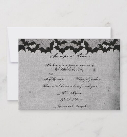 Elegant Gothic Bat Lace Posh Wedding