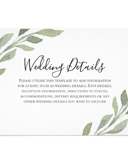 Elegant Watercolor Leaf Spring Fall Wedding Invite