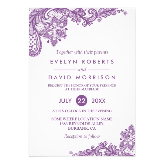 Invitation Suite: Elegant Lavender Purple Lace