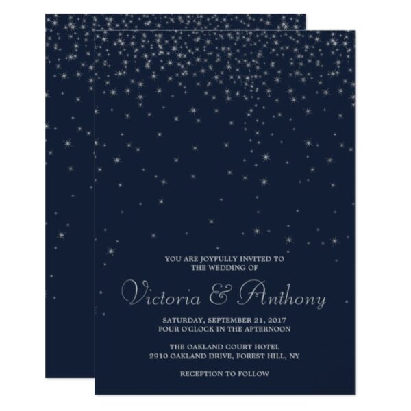 Elegant Navy & Silver Falling Stars Wedding