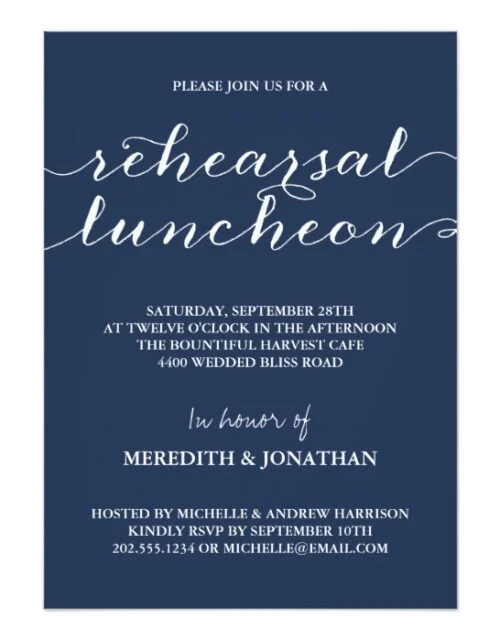 Wedding Rehearsal Luncheon Invites