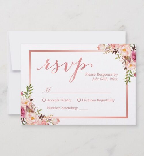 Invitation Suite: Elegant Chic Rose Gold Floral