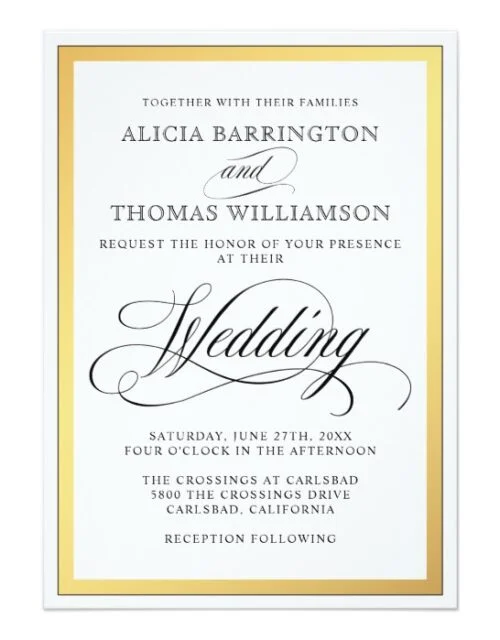 Elegant Script Flourishes Wedding Suite