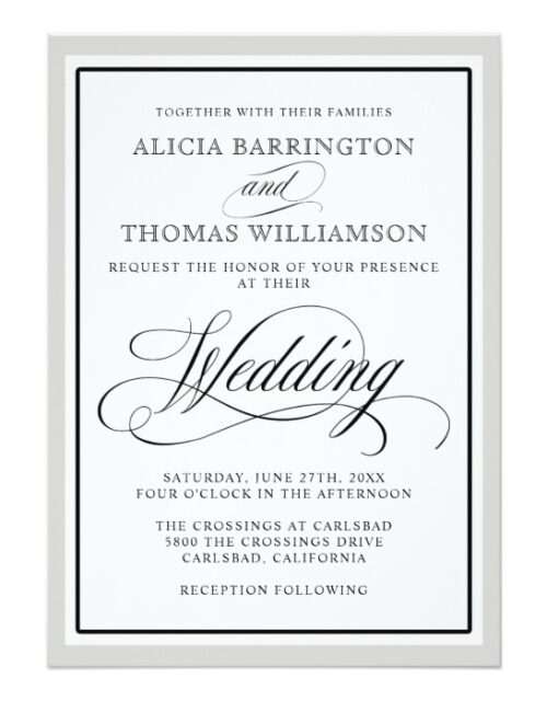 Elegant Script Flourishes Wedding Suite
