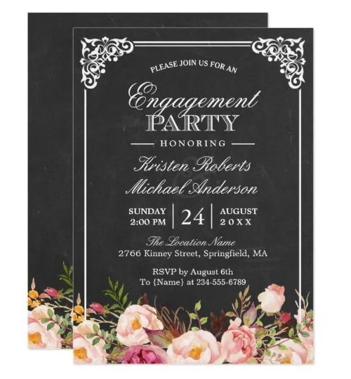 Invitation Suite: Chalkboard Vintage Floral
