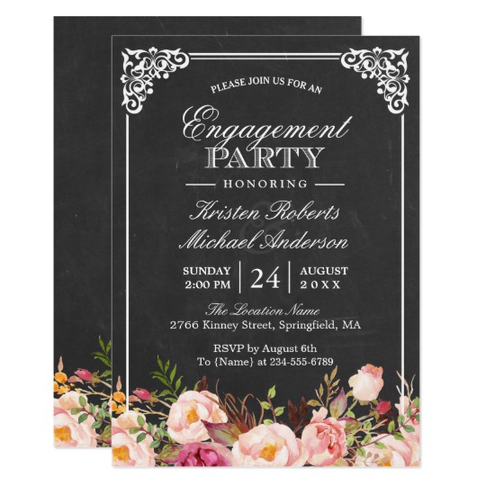 Invitation Suite: Chalkboard Vintage Floral