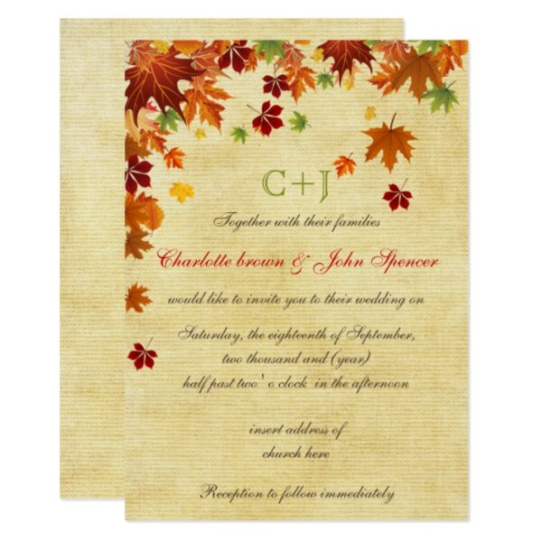 Rustic,Maple Leaves Fall Wedding Collection