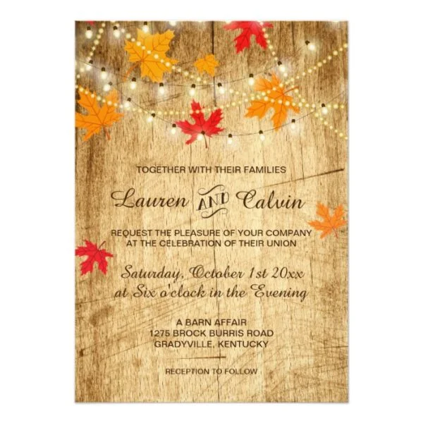 Fall Wedding set with Country Western Style
