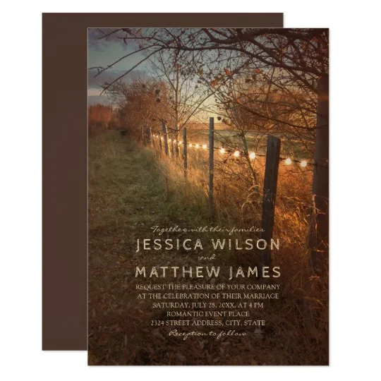 Rustic Country Wedding Invitations