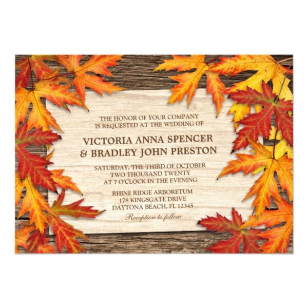Fall Leaves Wedding Invitation Set