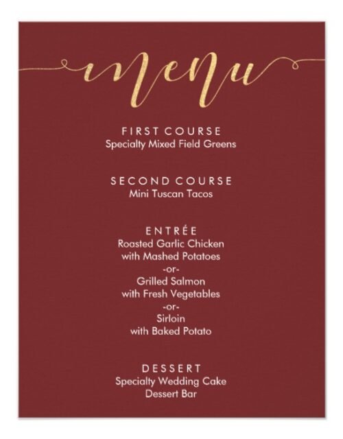 Fancy Burgundy & Gold Typography Wedding Suite