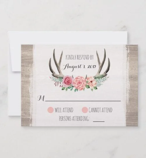 Floral Antlers Rustic Wedding Collection