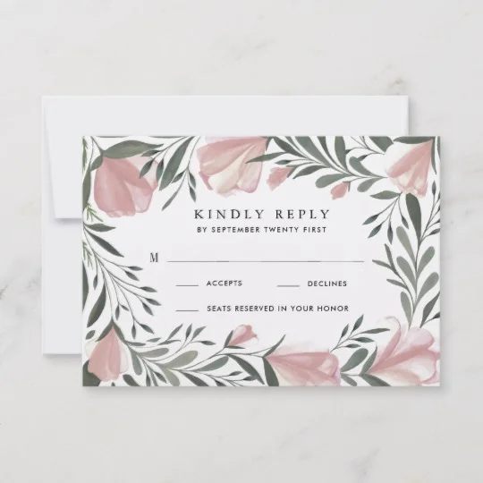 Floral Greenery Vintage Rustic Wedding Invitations