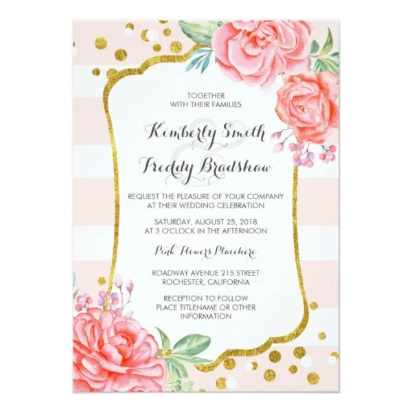 Floral Watercolor Stripes Collection