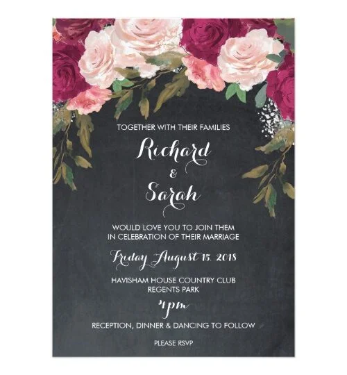 Burgundy Pink Floral Wedding Suite