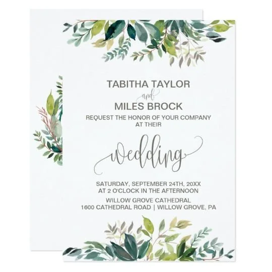 Foliage Wedding Invitation Collection