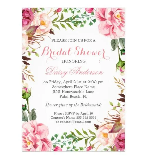 Invitation Suite: Elegant Pink Floral Wrap