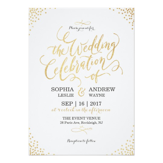 Luxe Gold Glitter Calligraphy Wedding