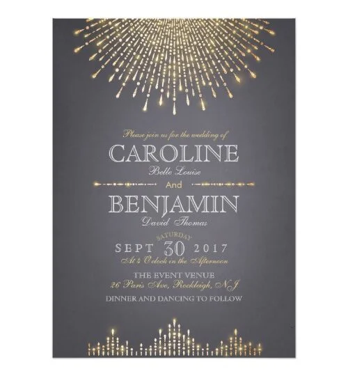Gold art deco vintage wedding