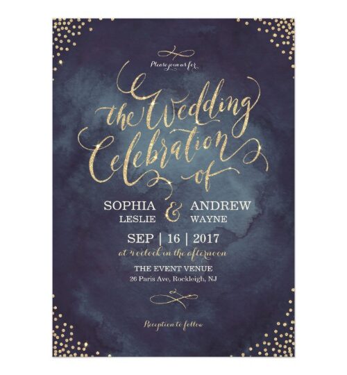 Glam Night Gold Calligraphy Wedding Suite
